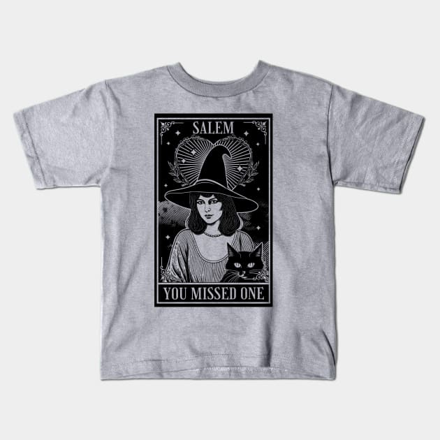 Salem 1692 - You Missed One - Halloween Witch Trials Tarot Card Kids T-Shirt by OrangeMonkeyArt